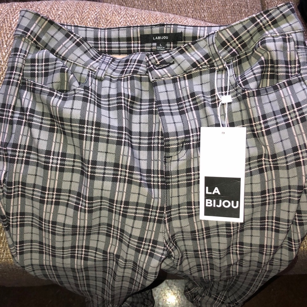 Fashion Nova Stacked Plaid Pants
